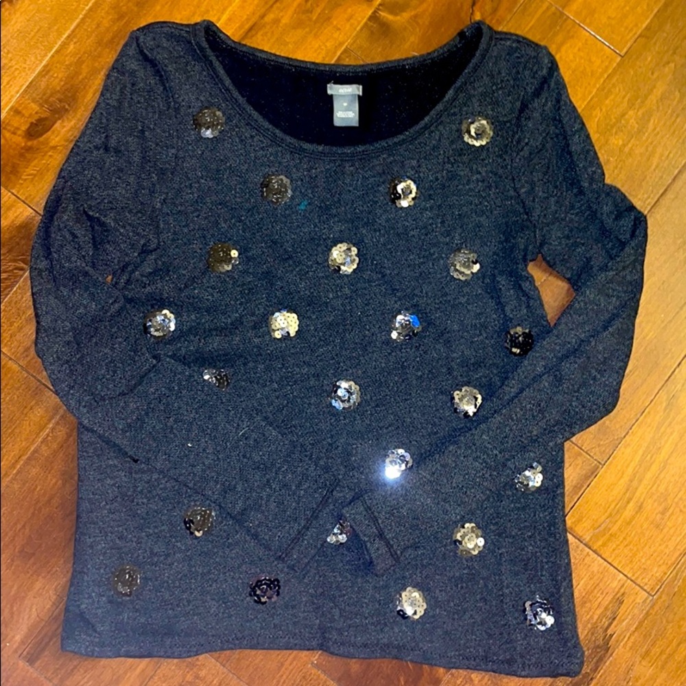 Aerie navy sequin long sleeve sweater